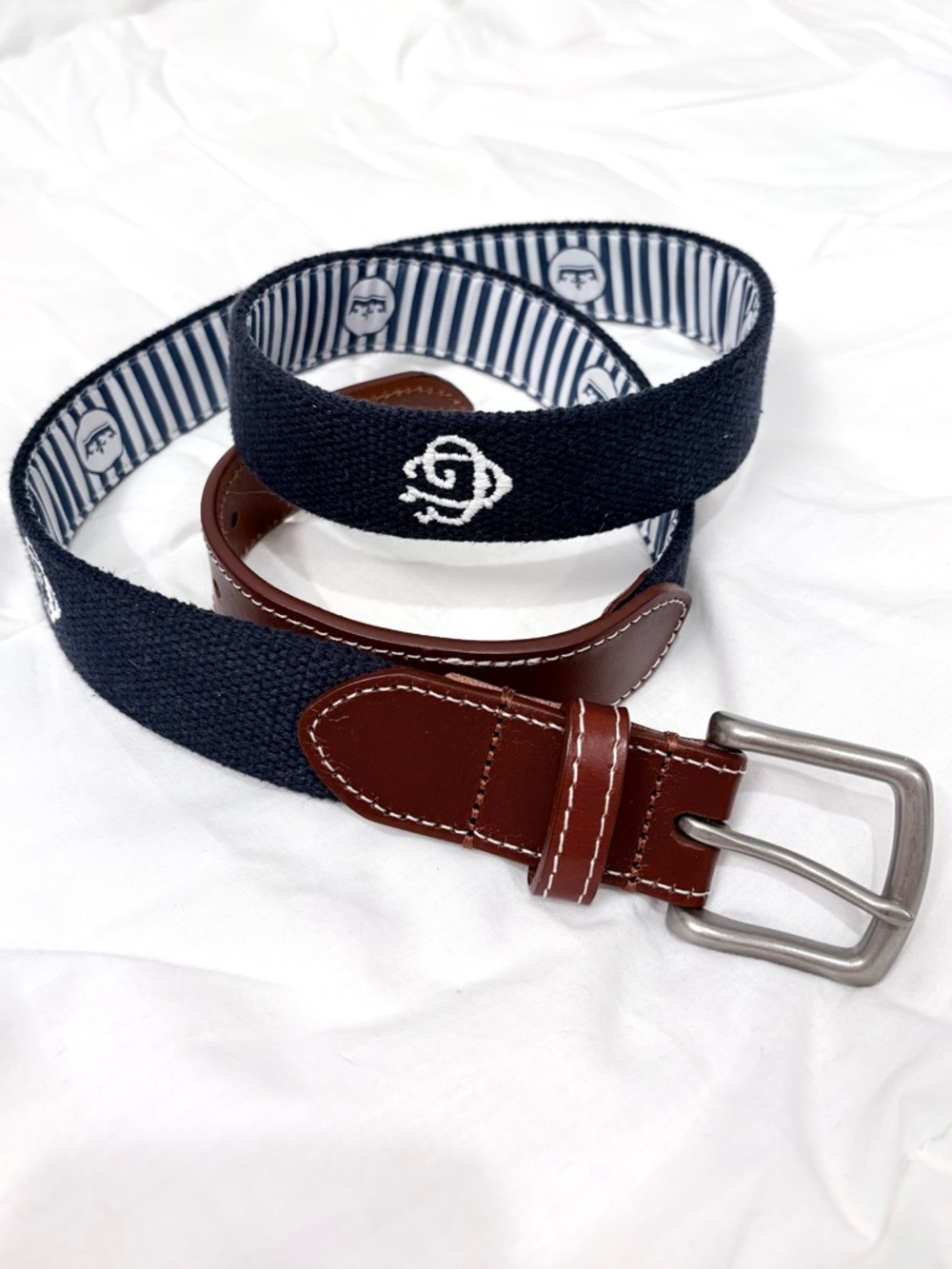 Peter Millar SLC Country Club Needlepoint Belt 38 Golf Nautical